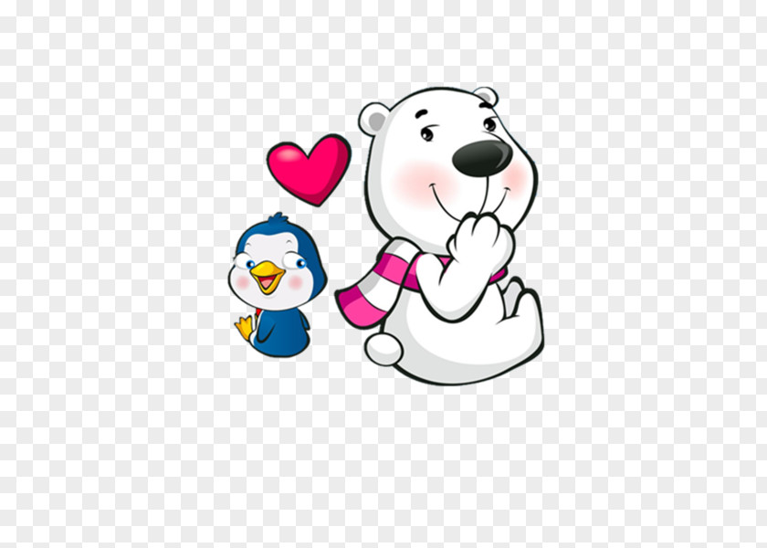 Cartoon Polar Bear Penguin PNG