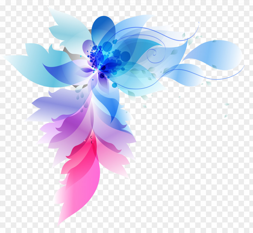 Colorful Abstract Flowers PNG