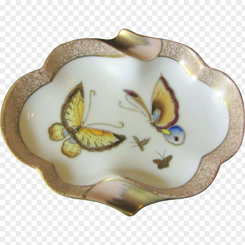 Hand-painted Butterfly Tableware Platter Plate Porcelain PNG