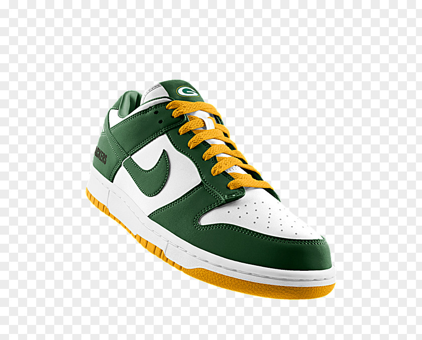 NFL Green Bay Packers Nike Dunk Sports Shoes PNG