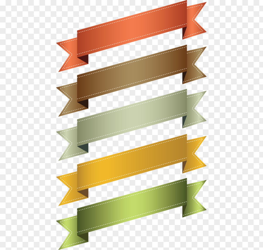 Simple Four Color Band With Ribbon Clip Art PNG
