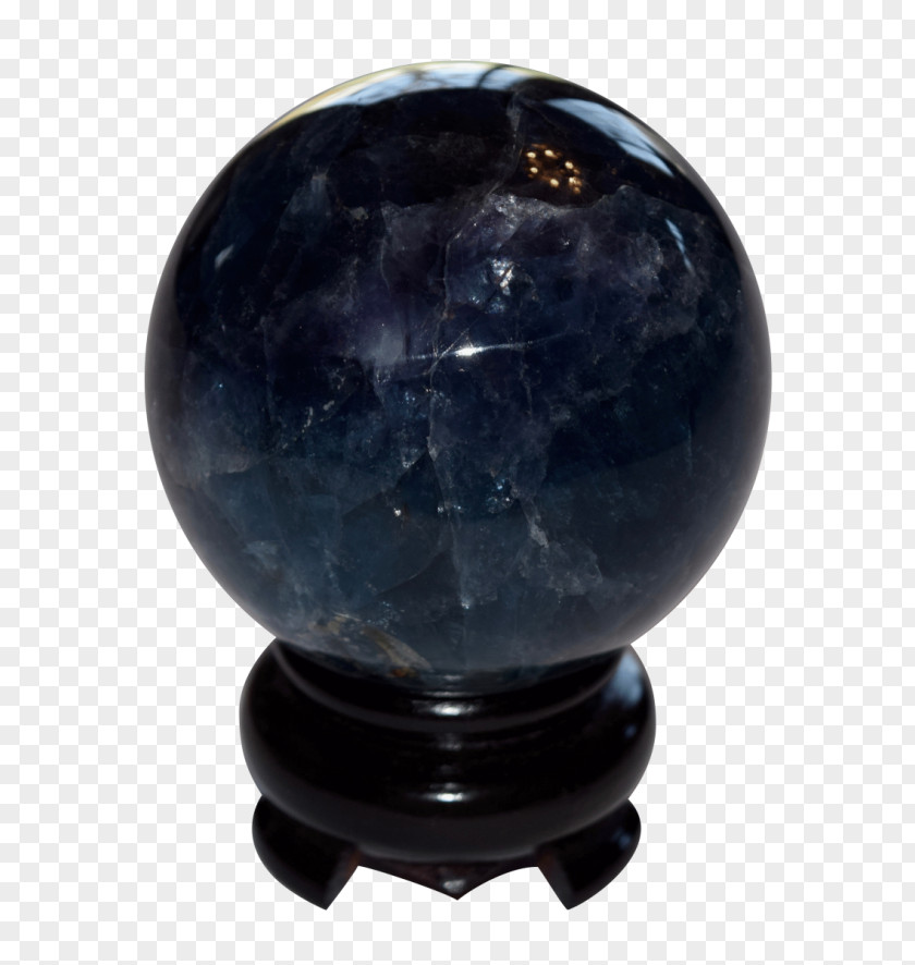Crystal Ball Sphere Cobalt Blue PNG