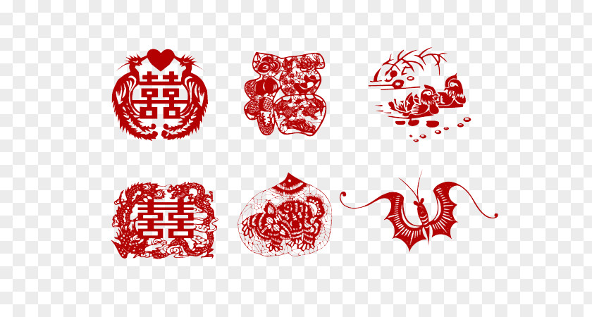 Empty Chinese New Year Paper Cutting Papercutting Vector Graphics Illustration PNG