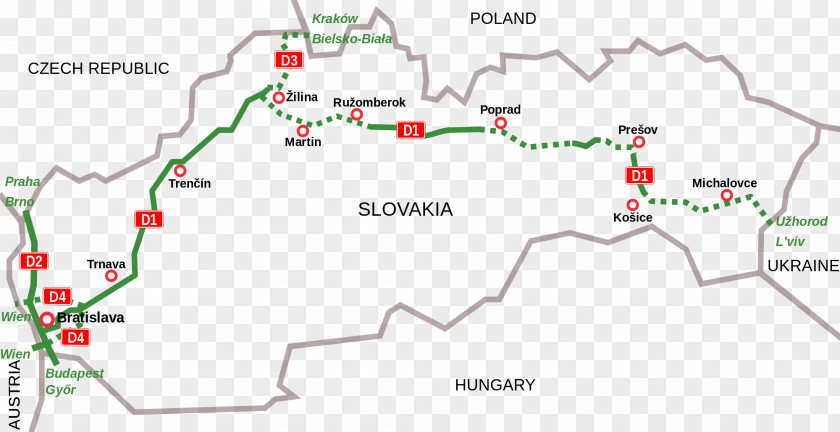 Schengen Area D3 Motorway Skalité Svrčinovec Zwardoń PNG