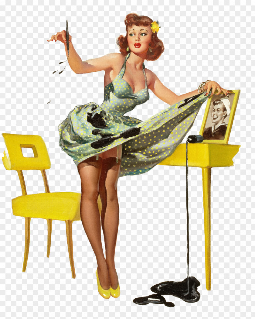 The Art Of Pin-up Girl Poster Retro Style PNG of girl style, pin ap clipart PNG