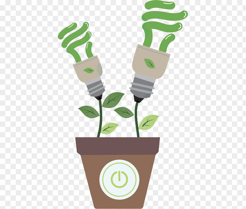 Creative Energy Saving Lamp Compact Fluorescent Cartoon PNG