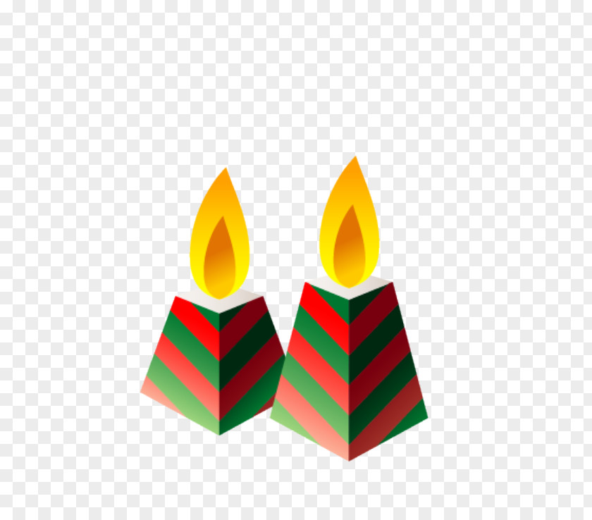 Color Cartoon Candle Christmas PNG