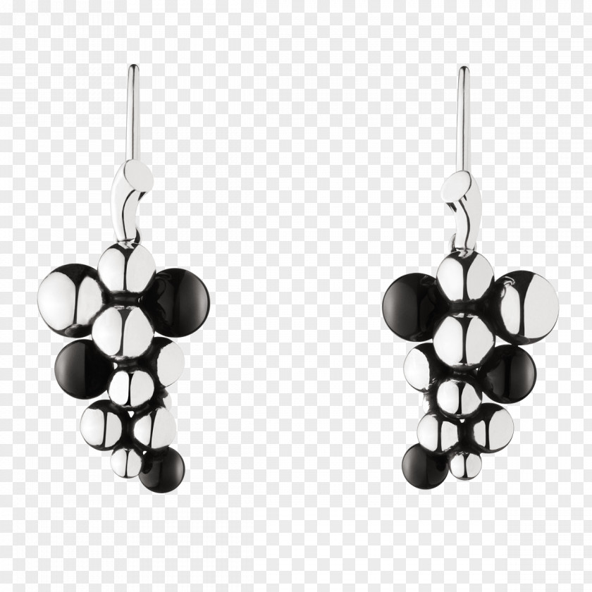 Georg Jensen Earring Jewellery Sterling Silver Onyx PNG