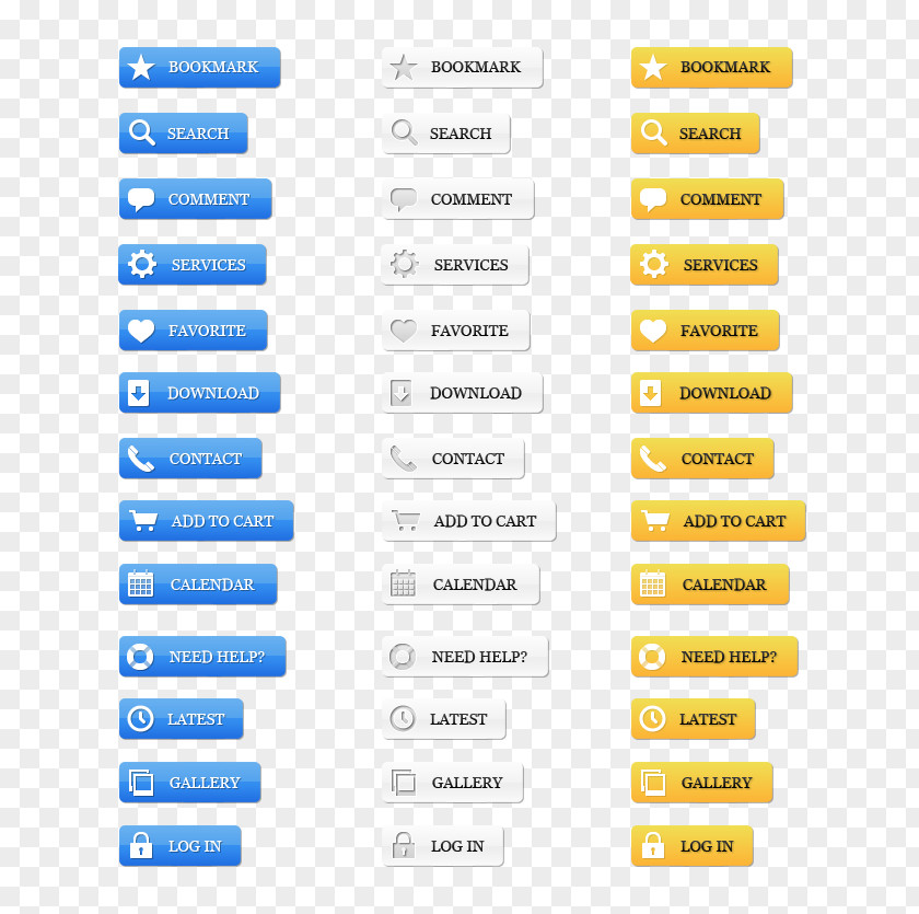 UI Button Collection Web 2.0 Drop-down List PNG