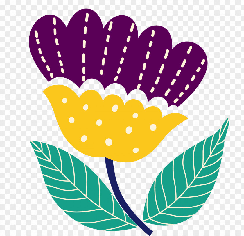 Flat Green Leaves Illustration PNG