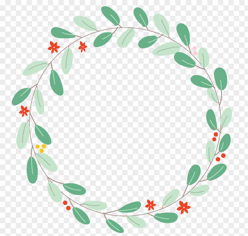 Originality Fresh, Green Leaves Surround Lace Euclidean Vector Circle Illustration PNG