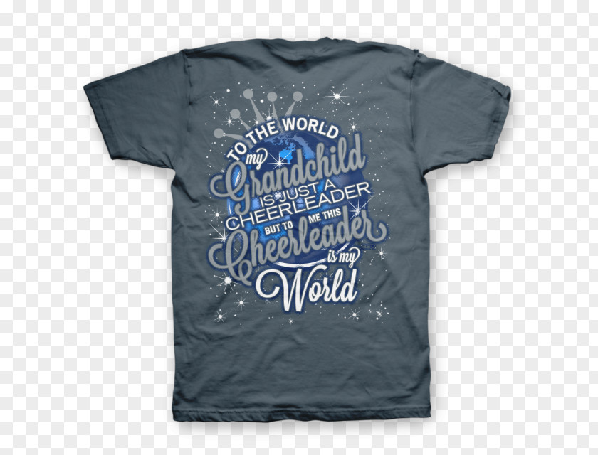 Proud Grandma T-shirt Blue Sleeve Text PNG