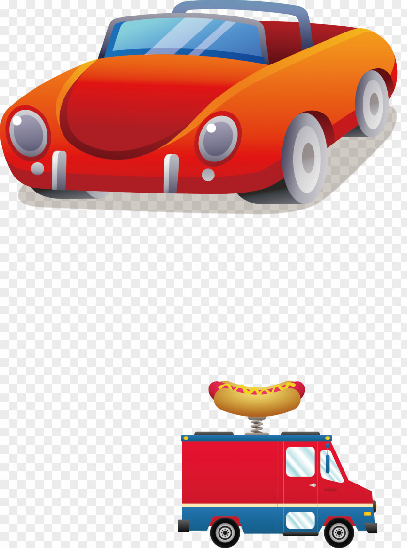 Red Sports Car Hot Dog PNG