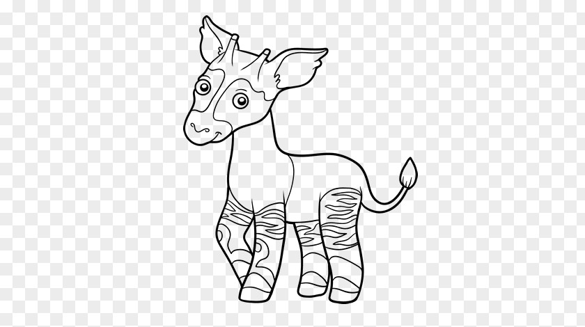 Giraffe Okapi Coloring Book PNG