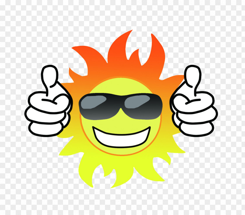 Sun With Sunglasses Poster PNG