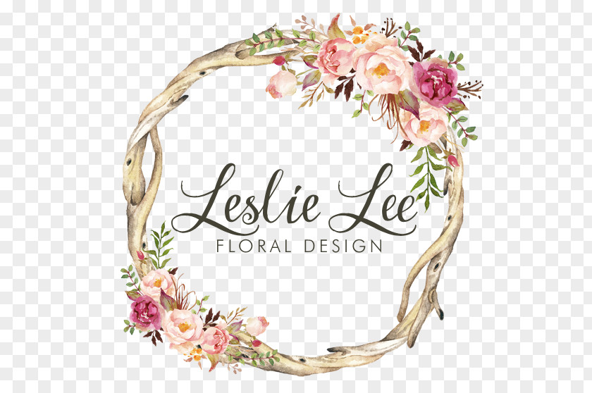 Watercolour Floral Design Flower Floristry Logo PNG