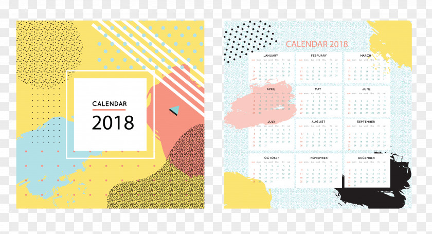 Cute Fashion 2018 Desk Calendar Templates Euclidean Vector Computer File PNG