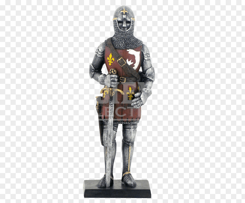 Knight Middle Ages Statue Mail Coif PNG