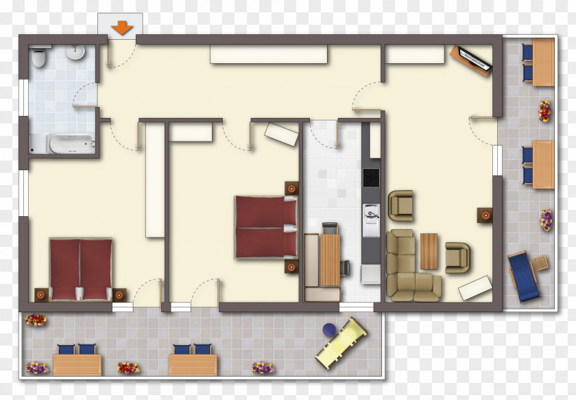 Table Floor Plan House Cuisine Américaine Facade PNG