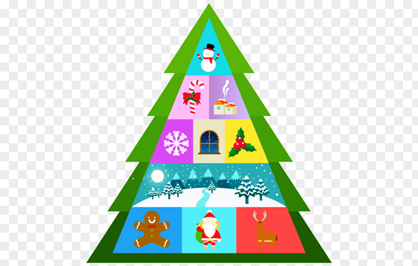 Cartoon Christmas Tree Ornament Illustration PNG