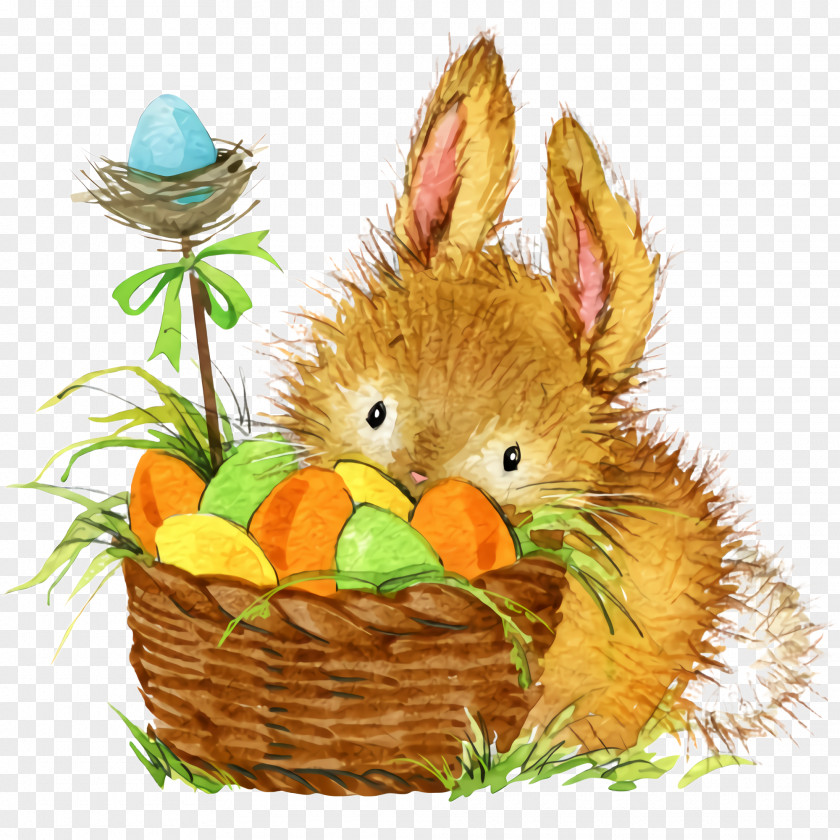 Rabbits And Hares Wicker Easter Bunny PNG