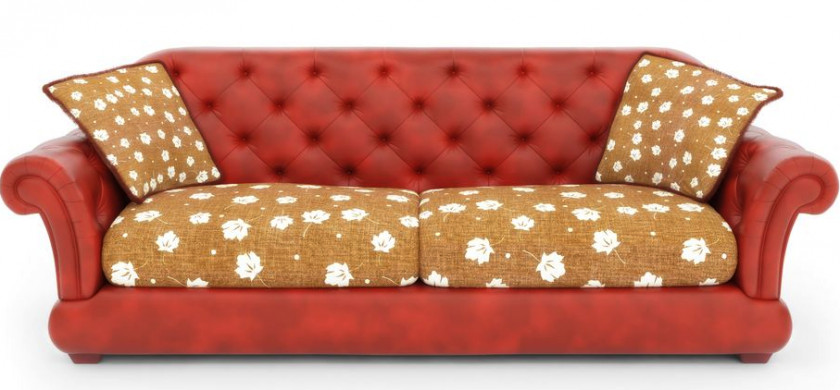 Red Old Couch Furniture Chair Upholstery Sofa Bed PNG