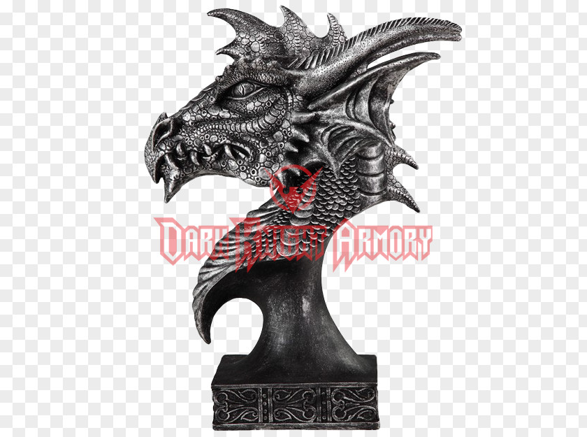 Statue Head Sculpture Figurine Dragon Grey PNG