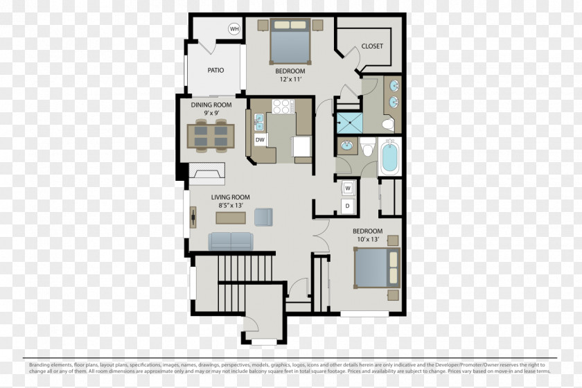 House Parkwood At Mill Creek Apartments Floor Plan Bedroom PNG