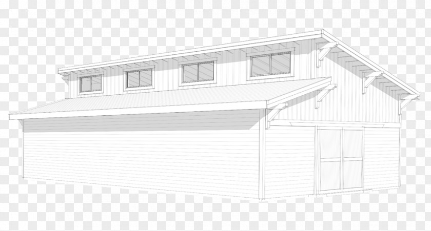 Barn Garage Breezeway Architecture House Plan Drawing PNG