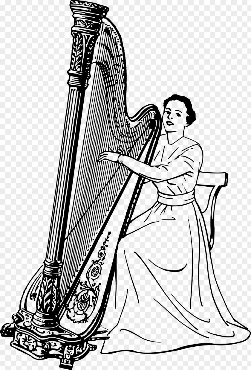 Harp Konghou Celtic String Instruments PNG
