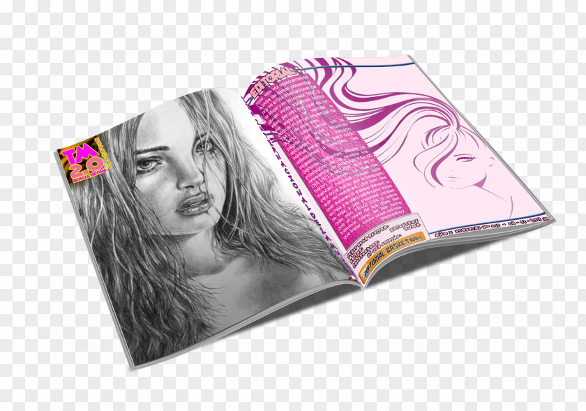 Pencil Paper Drawing Woman Pink M PNG