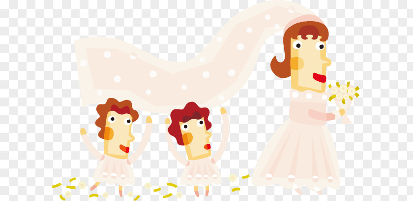 Vector Fairy Cupid Cartoon Bride Marriage Illustration PNG