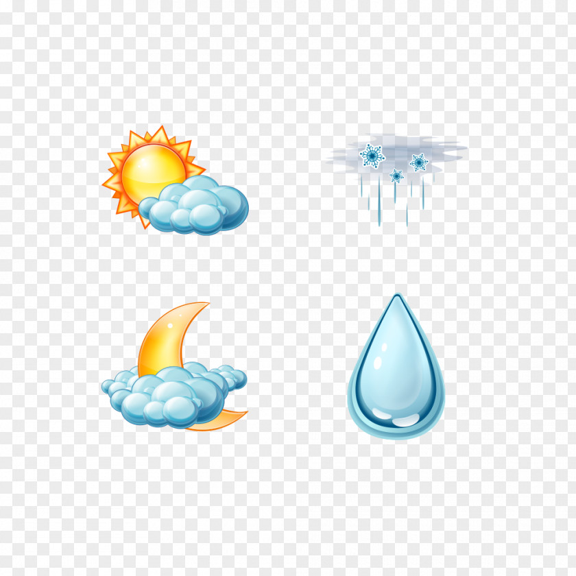 Weather Creative Pattern Forecasting Wind Rain And Snow Mixed Icon PNG