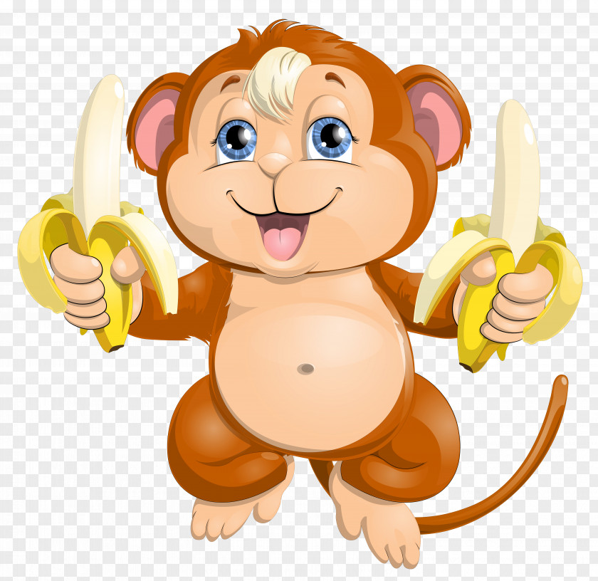 Cute Monkey With Bananas Picture Cuteness Clip Art PNG