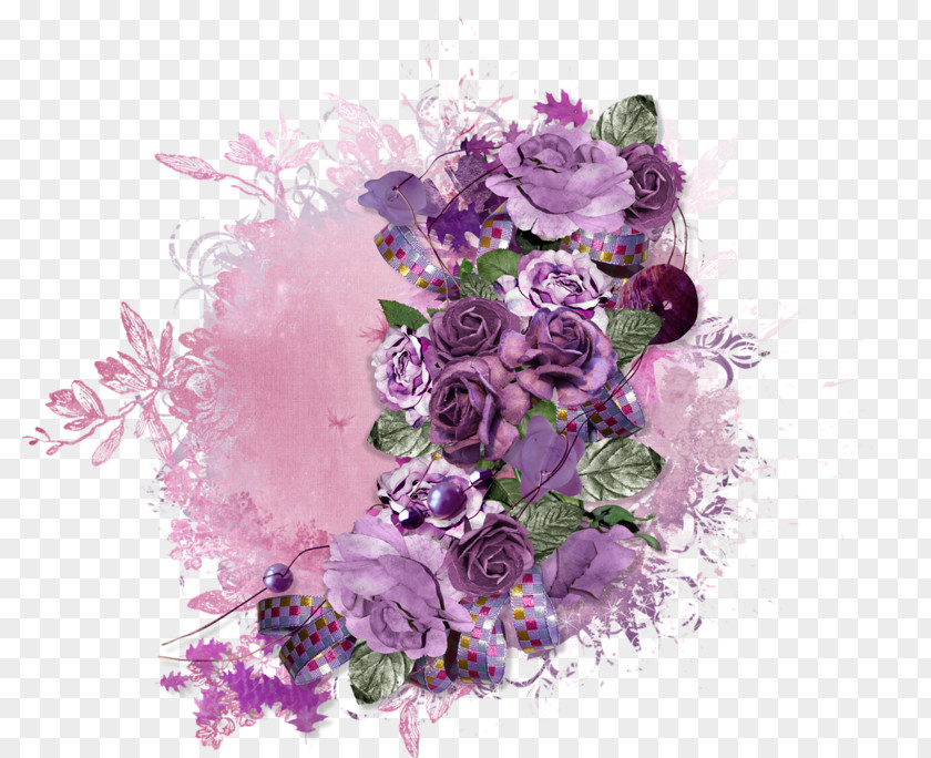 Purple Floral Design Picture Frames Flower Rose PNG