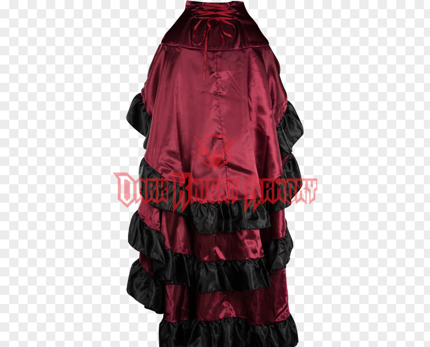 Red Silk Skirt Dress Ruffle Bustle Corset PNG
