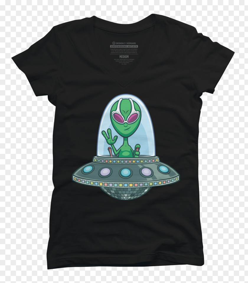 Cartoon Alien Flying Saucer T-shirt Neckline Top Sleeve Hoodie PNG