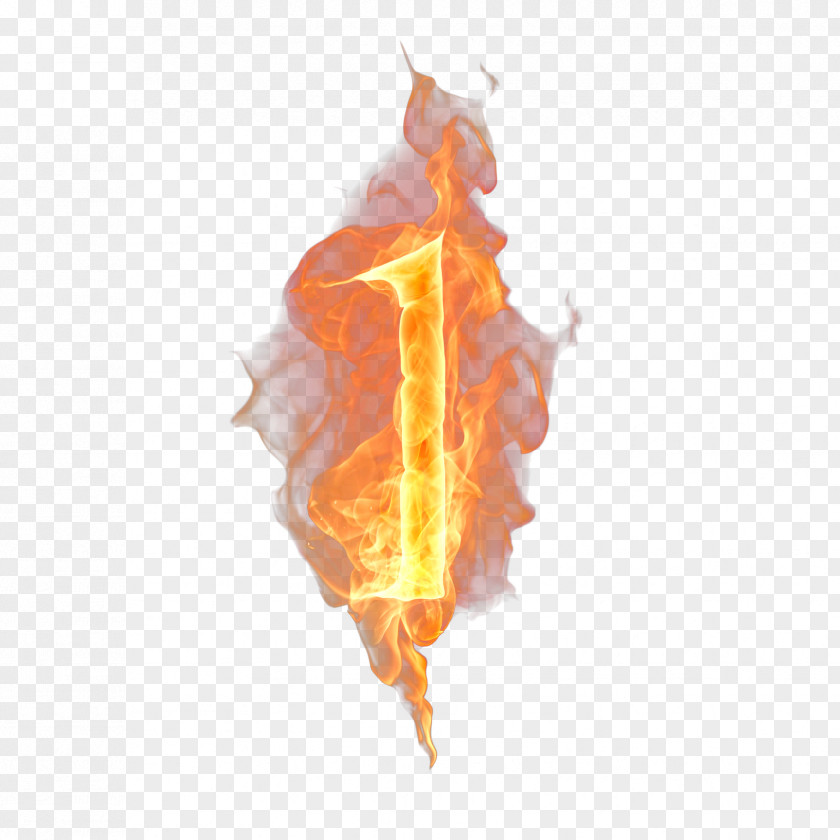 Number 1 Fire Flame Numerical Digit PNG