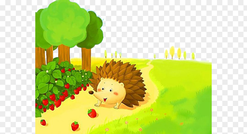 The Hedgehogs Of Mountain Path Hedgehog Cartoon Child PNG
