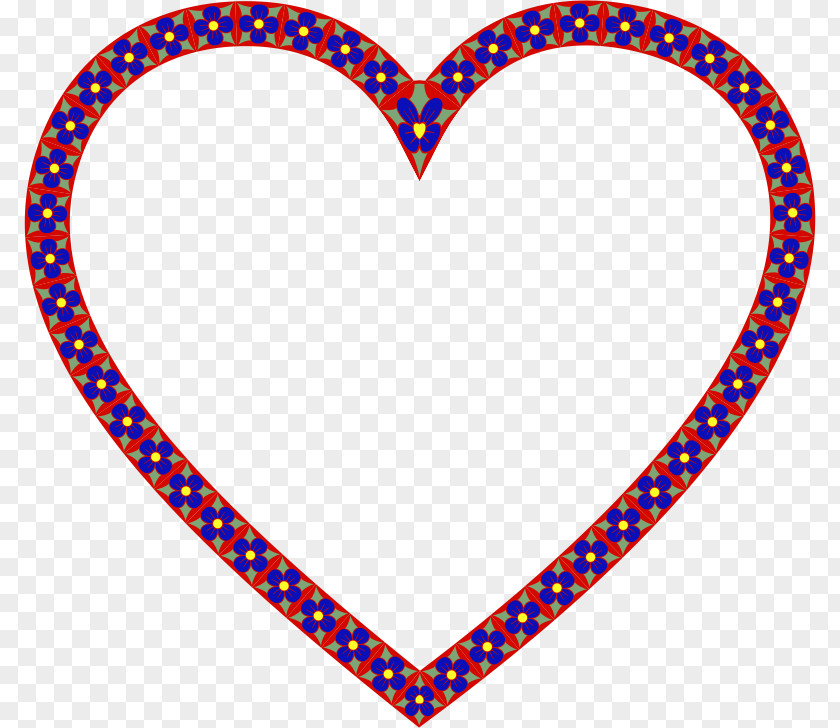 Floral Border Heart Clip Art PNG