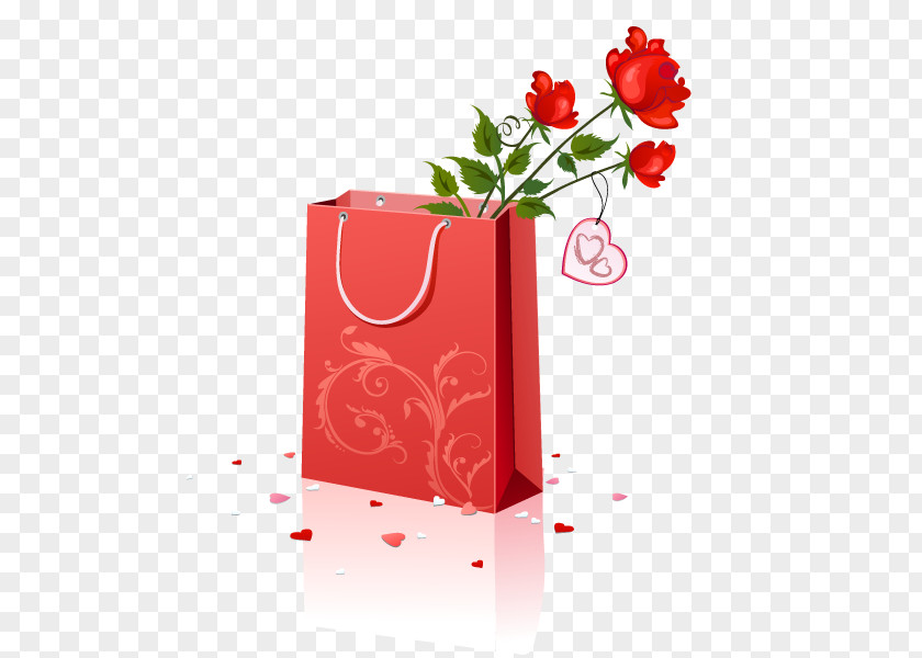 Bag And Flowers Wedding Invitation Anniversary Wish PNG