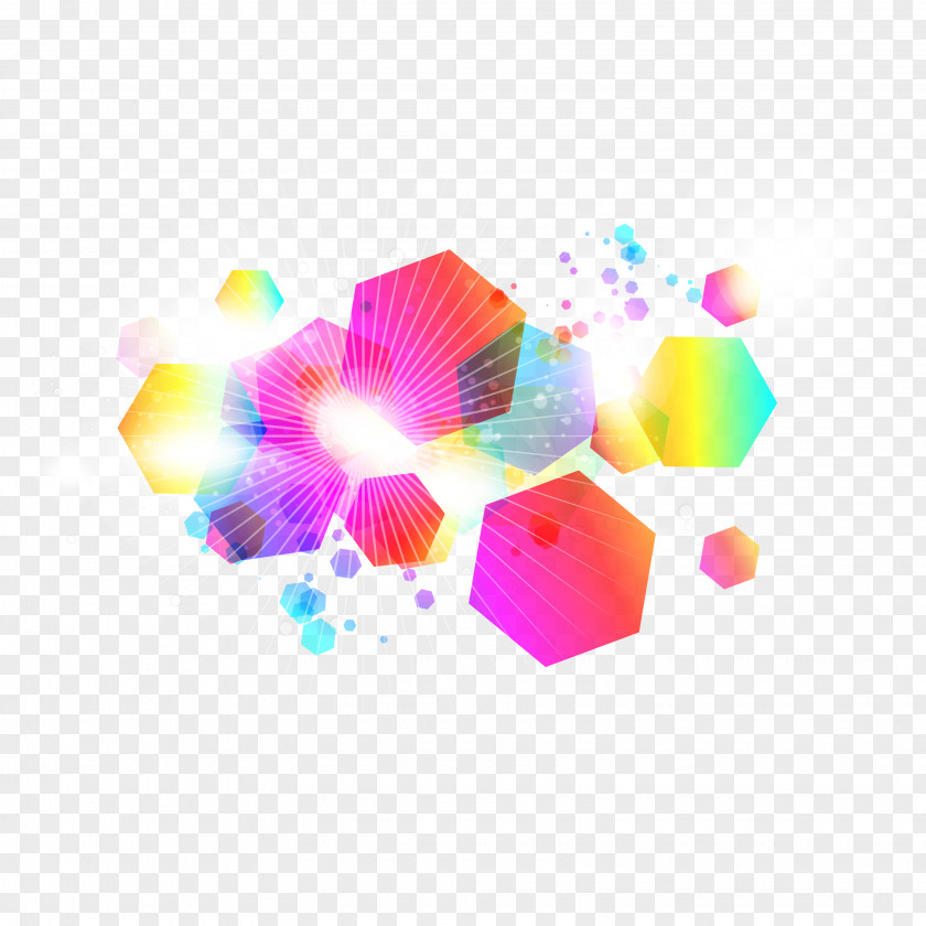 Color Hexagon Combination Background Vector PNG