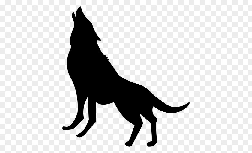Howling Vector Silhouette Drawing Clip Art PNG