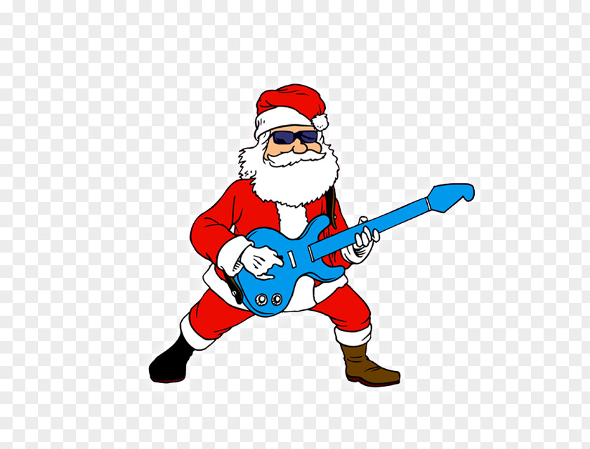 Jingle Bell Rock Bells Christmas Music Album PNG music Album, Guitar playing Santa Claus clipart PNG