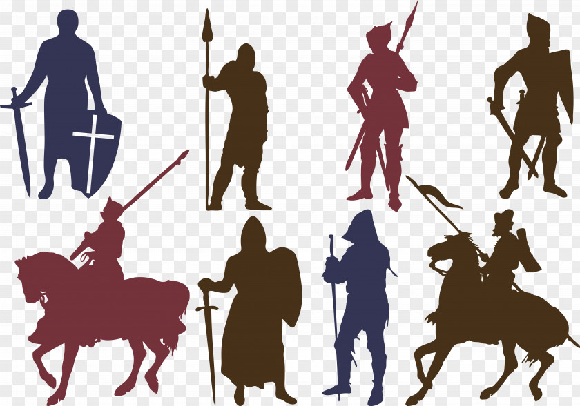 Soldier Silhouette Vector Knights Templar Download Icon PNG