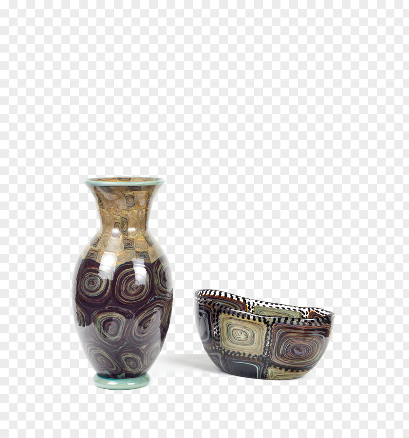 Vase Glass Murrine Ceramic Material PNG