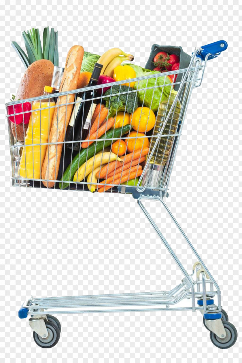 Shopping Cart Full Of Stuff Supermarket Grocery Store PNG