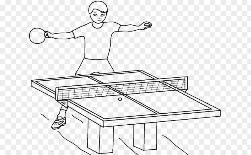 Hand-painted Lines Table Tennis Coloring Book Drawing Sport PNG