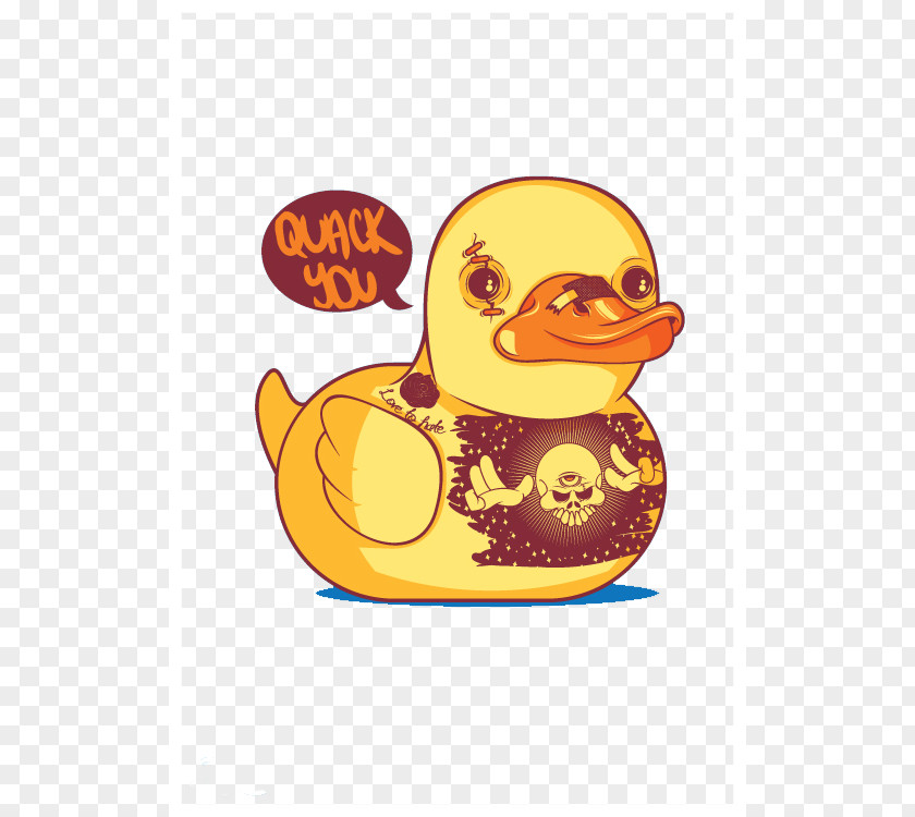 Underworld Big Yellow Duck Cartoon Illustration PNG