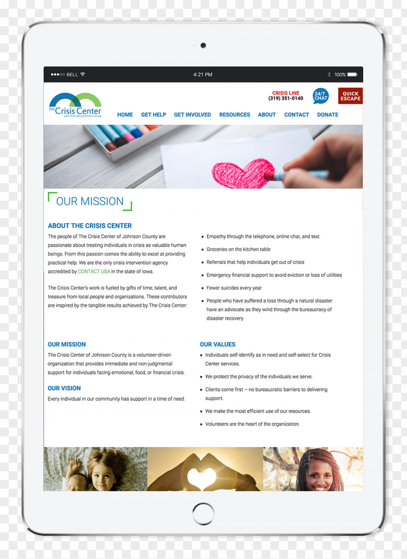 Web Design Big Imprint Muscatine Page The Crisis Center PNG